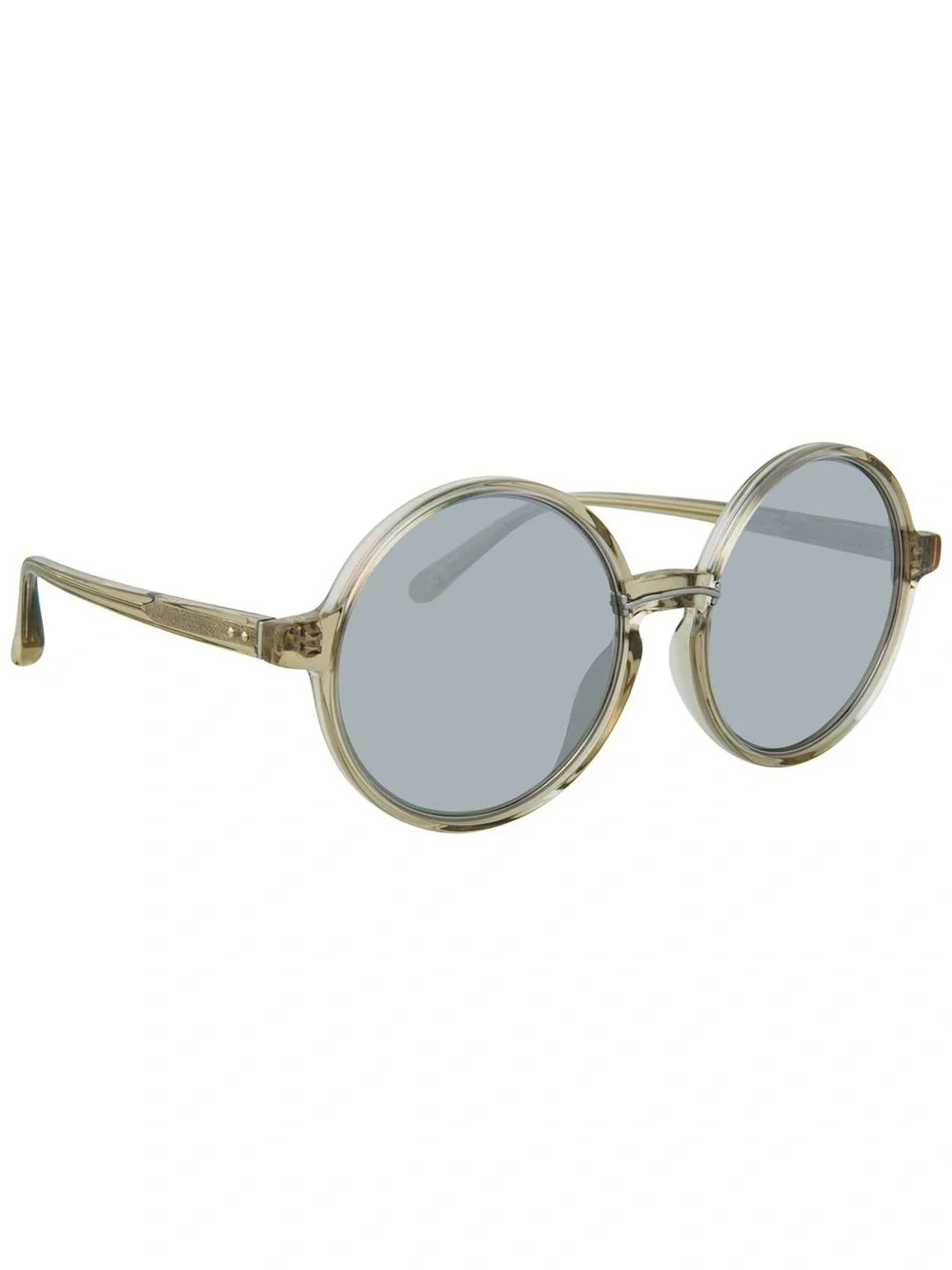 Linda Farrow LFL650 Oversized Round Sunglasses White Gold Titanium Full Set